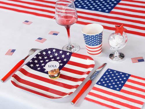 Kubeczki papierowe Flaga USA - 270 cm - 10 szt.