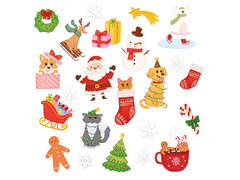 Tatuaże zmywalne na Boże Narodzenie - 20 szt.