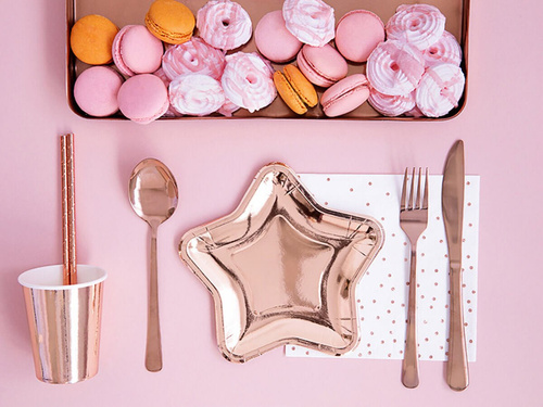 Talerzyki Gwiazda różowe złoto - 18 cm - 6 szt.