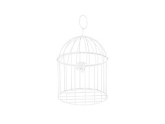 Klatka dekoracyjna biała - 24 cm - 1 szt.