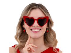 Okulary Serca - czerwone - 1 szt.
