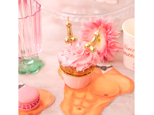 Świeczki pikery Penisy - złote - 5 szt.