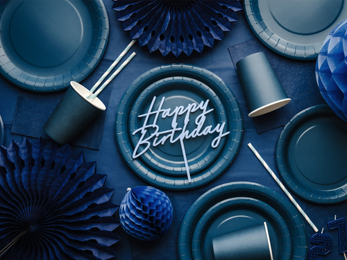 Kubeczki papierowe granatowe - 250 ml - 6 szt.