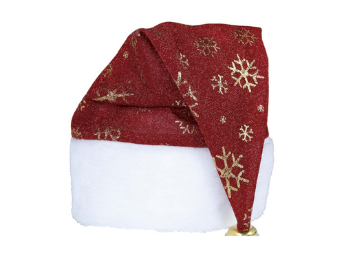 Czapka Mikołaja ze śnieżynkami - 1 szt.