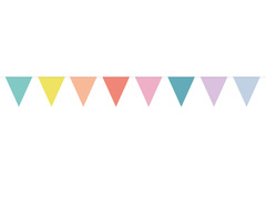 Baner flagi wielokolorowe pastelowe - 10 m - 1 szt.
