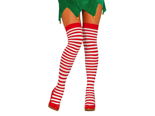 Pończochy elfa biało-czerwone