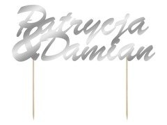 Topper na tort personalizowany na wesele - 15 cm