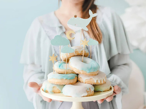 Pikery na Baby Shower Wieloryb - 7 szt.