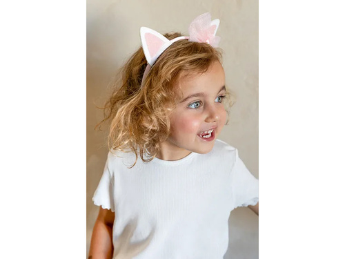 Opaska Kotek z kokardką różowa - 1 szt.