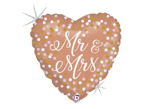 Balon foliowy Mr & Mrs - 46 cm - 1 szt.