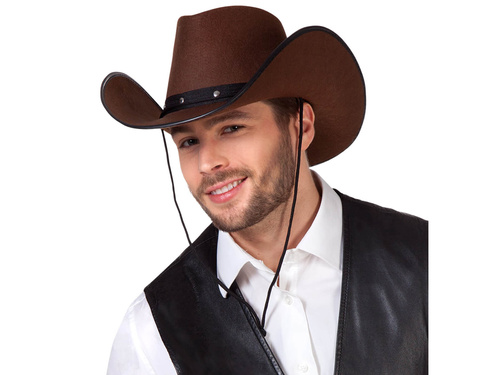 Kapelusz kowbojski brązowy - 1 szt.
