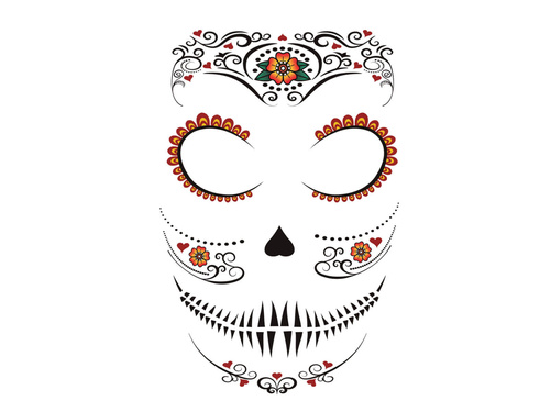 Tatuaż na twarz Meksykańska Czacha
