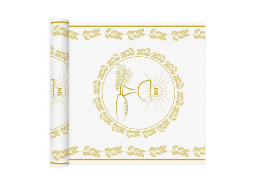 Dekoracja bieżnik na stół Komunia Święta - 33 cm x 2 m - 1 szt.