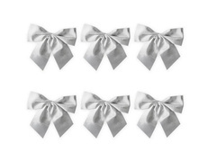 Kokardy srebrne - 8 x 8 cm - 6 szt.