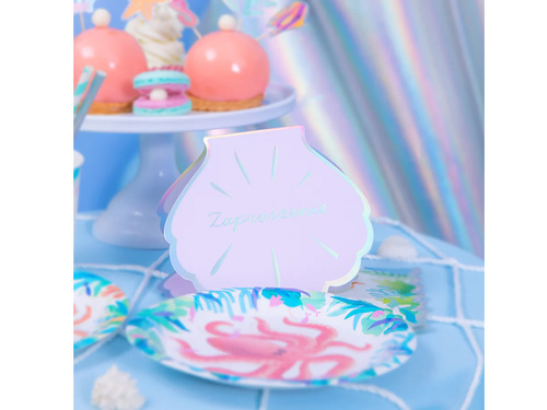 Zaproszenie urodzinowe Ocean Muszelka - 6 szt.