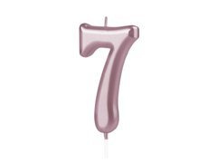 Świeczka cyferka różowe złoto - 7 - siedem