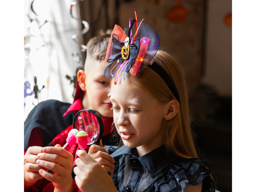 Opaska Kokardka z dynią i lampkami LED - 1 szt.