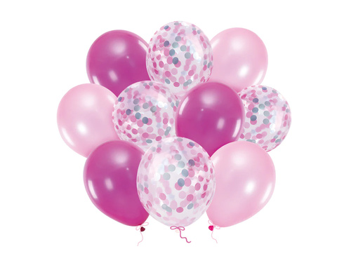 Zestaw balonów lateksowych różowy - 30 cm - 10 szt.