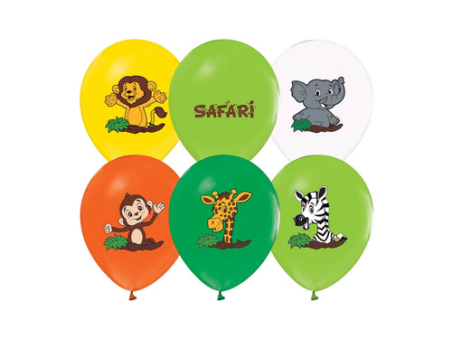 Balony lateksowe Safari - 30 cm - 5 szt.
