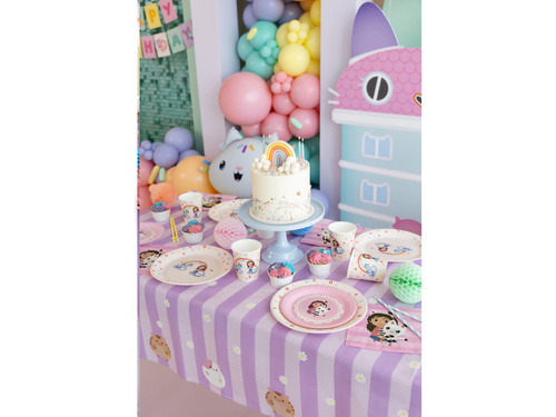 Obrus papierowy urodzinowy Koci domek Gabi - 120 x 180 cm - 1 szt.