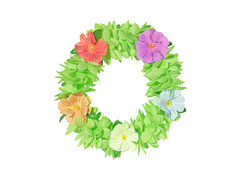 Wianek hawajski na głowę zielony - 1 szt.