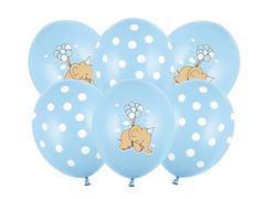 Balony z nadrukiem dla chłopca "Słonik" - 30 cm - 6 szt.