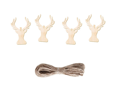 Girlanda z klamerkami Renifer - 16 szt.