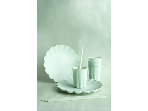 Talerzyki plastikowe szałwiowe z falbanką - 22 cm - 4 szt.