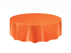 Okrągły obrus foliowy pomarańczowy - 213 cm - 1 szt.