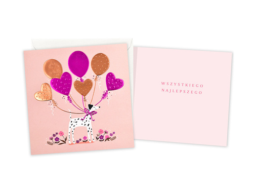 Kartka na urodziny Dalmatyńczyk - 1 szt.