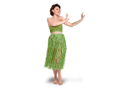 Spódniczka hawajska długa zielona - 77 cm - 1 szt.
