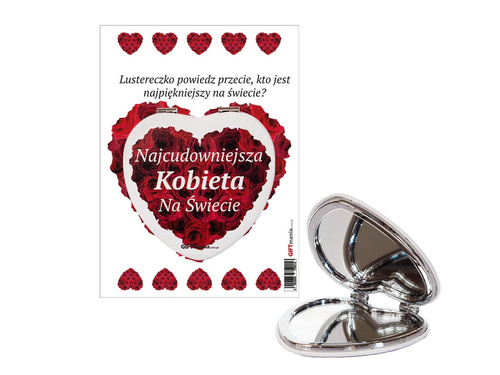 Lusterko kieszonkowe serce Najcudowniejsza kobieta na świecie