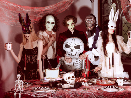 Maska Czaszka z Kapturem - 18.5x24.5cm - 1 szt.