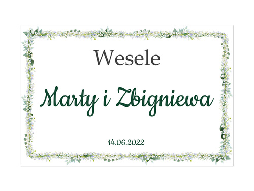 Plakat Weselny personalizowany - 90x60 cm