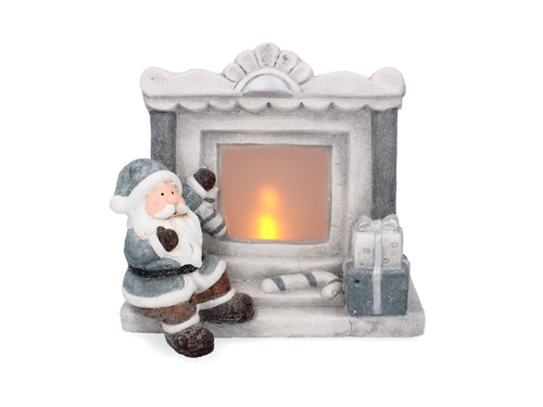Lampion LED Kominek z Mikołajem - 31 x 24 x 28 cm - 1 szt.