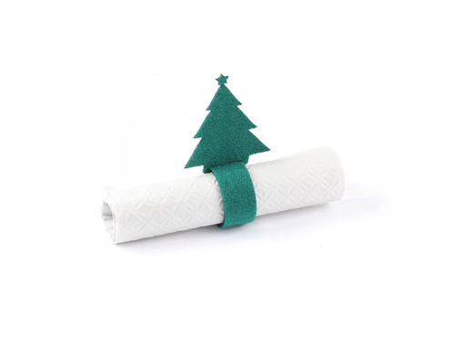 Serwetniki ze wzorem świątecznym - Choinka - 21 cm - 4 szt.