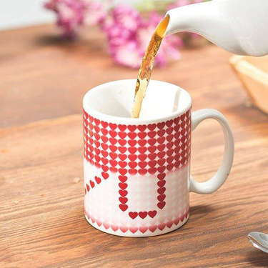 Magiczny kubek ceramiczny Serduszka