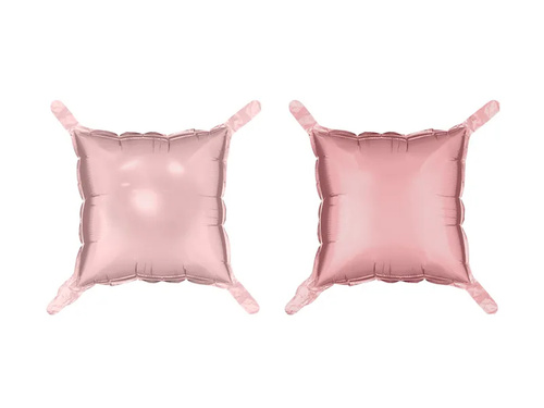 Balony foliowe Kwadraty brudny róż - 35 x 35 cm - 4 szt.