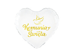 Balon foliowy Komunia Święta z gołębiem - 45 cm - 1 szt.
