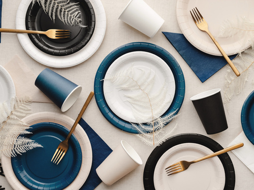 Kubeczki papierowe granatowe - 250 ml - 6 szt.