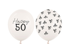 Zestaw balonów lateksowych na pięćdziesiątkę - 30 cm - 50 szt.