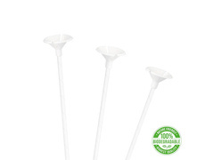 EKO Patyczki papierowe z zatyczkami do balonów - białe - 100 szt.