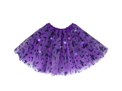 Spódniczka tutu na Halloween fioletowa z lampkami LED - 1 szt.