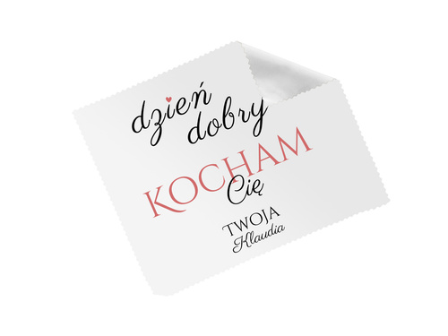 Ściereczka personalizowana do okularów Dzień dobry kocham Cię - 1 szt.