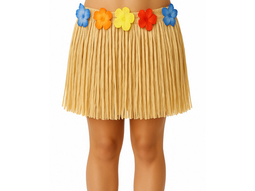 Spódniczka hawajska krótka słomkowa - 40 cm - 1 szt.