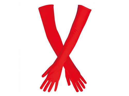 Rękawiczki karnawałowe czerwone - 60 cm