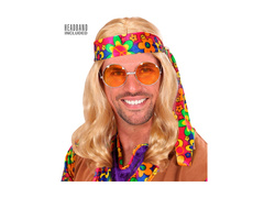 Blond peruka Hippie Dude z opaską