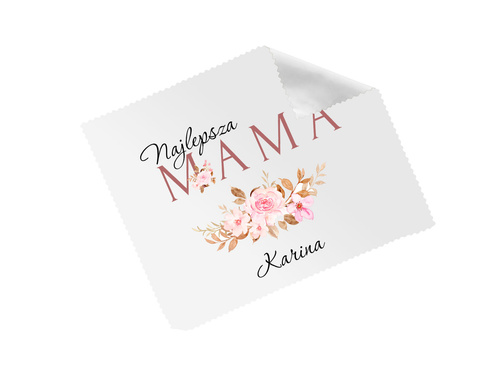 Ściereczka do okularów personalizowana na dzień matki Różowe kwiaty - 1 szt.