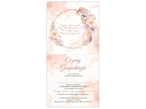 Zaproszenia personalizowane na I Komunię Świętą - 6 szt.