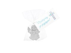 Aniołki gipsowe z podziękowaniem personalizowanym - 6 szt.